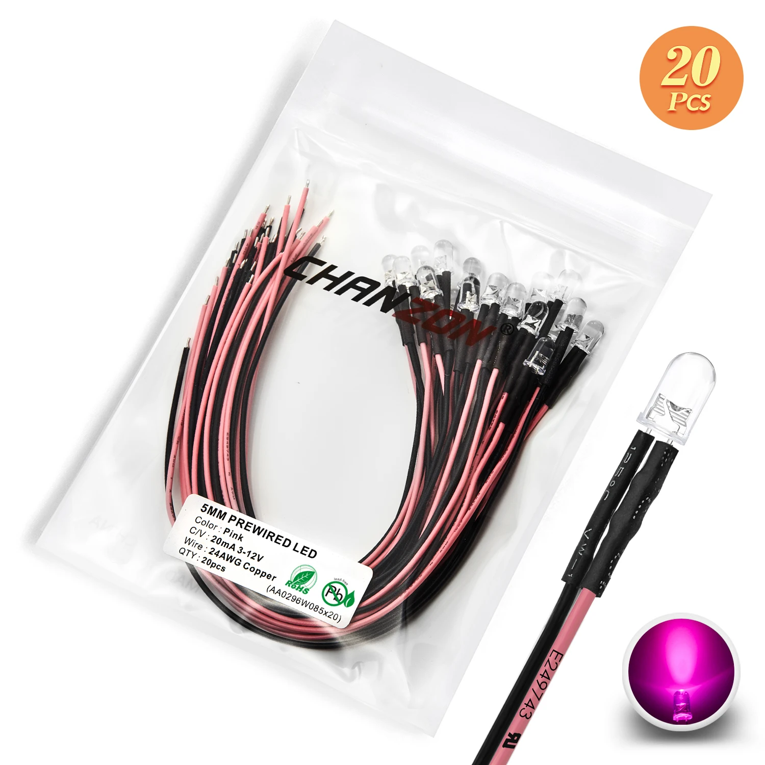 ตัวเลือกสินค้า ชุด LED หลากสี 5mm สำหรับติดตั้งไฟ