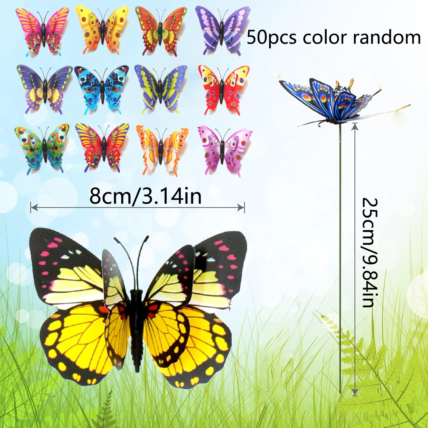Butterfly Decoration, Garden Art Decor 25/50pcs
