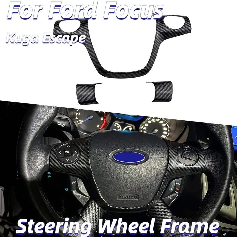 Coperture di controllo del pannello dell'aria condizionata a colori in fibra di carbonio Trim adatte per Ford Focus 2012 2013 2014 MK3 Accessori adesivi ABS  34