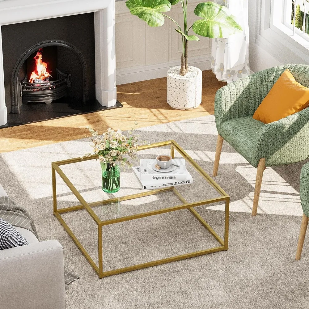 Small Square Coffee Table for Living Room,Simple Modern Center Tables for Small Spaces,Living Room Tea Tables Easy Assembly 6