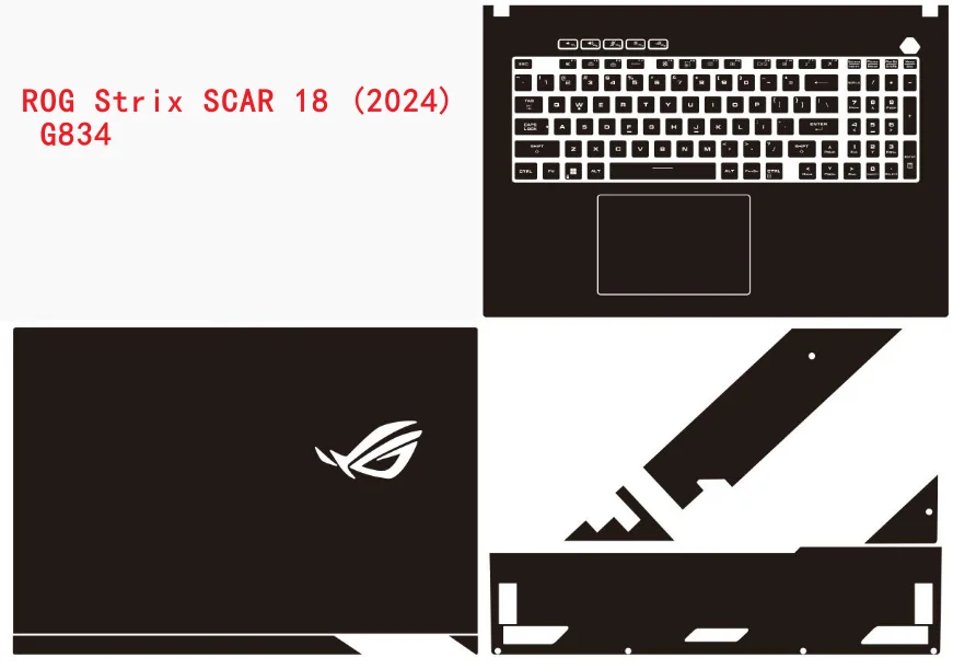 ASUS ROG Strix G18 G814F 2025 18인치 ROG Strix SCAR 18 (2024) G834용 풀 바디 노트북 비닐 데칼 커버 스티커 보호 필름