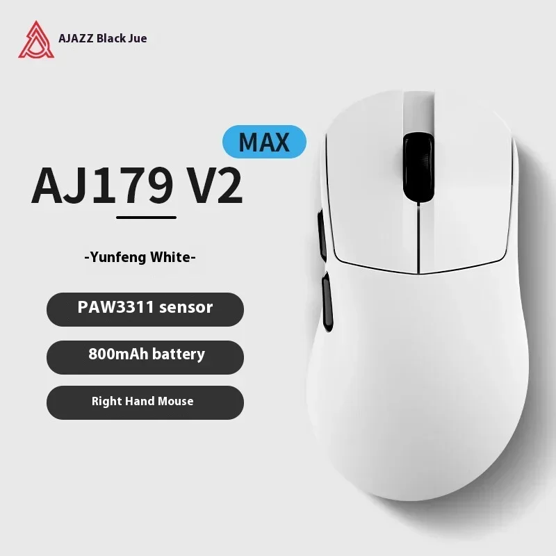 Ajazz aj179 v2 max sem fio três modos mouse mão direita paw3311