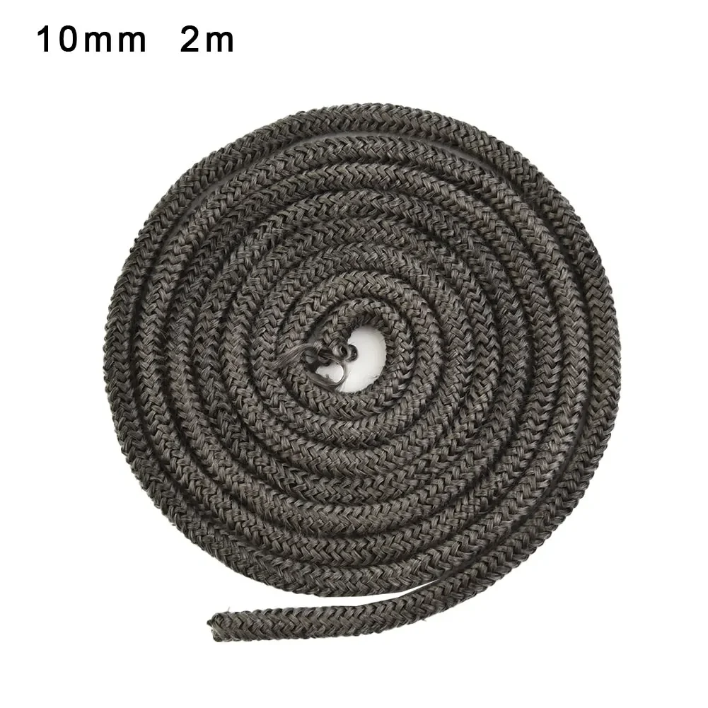 10/12mm Dark Gray Gasket Cord Stove Door Fireplace Cord 2m Fiberglass High Temperature Fireproof Sealing Rope Replacement