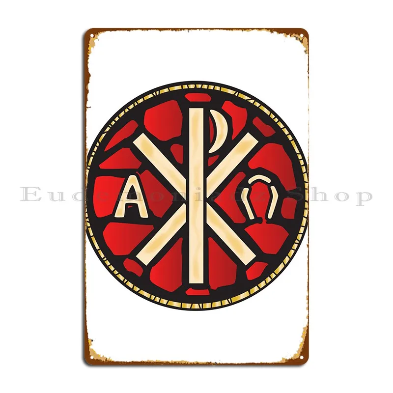 Alpha Omega Glass Window Metal Sign Kitchen Cinema Wall Disegni Personalizzati Design Pub Tin Sign Poster