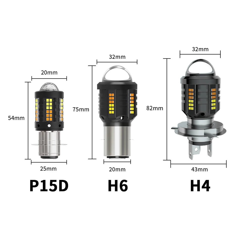 Teguangei BA20D LED Lapadina Fari per oto, H6 S2 Alta Luinosità LED