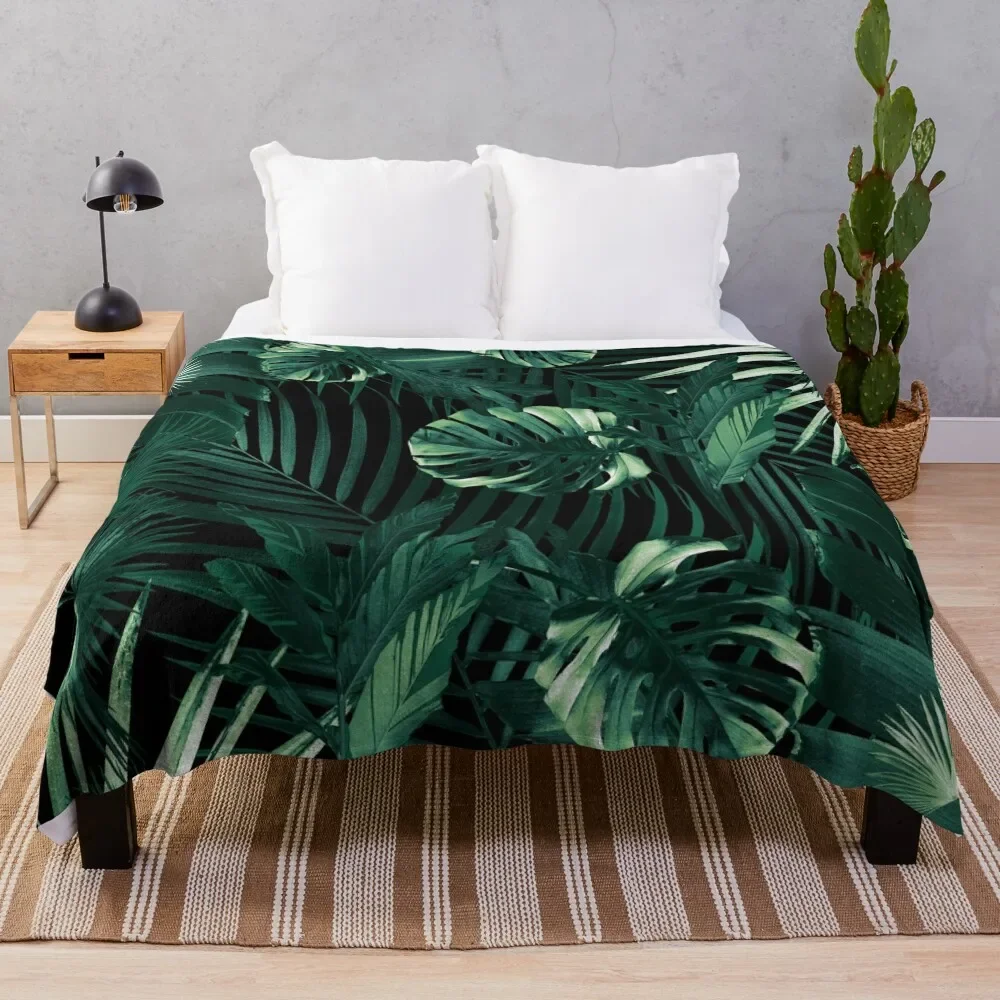 

Tropical Jungle Leaves Night Siesta #1 #tropical #decor #art Throw Blanket Fluffy Shaggy Sofa cosplay anime Blankets