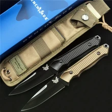 

High Quality Benchmade 140BK Hunting Tactics Straight Knife Outdoor Self-defense Small Knives Camping EDC Portable Pocket Tools