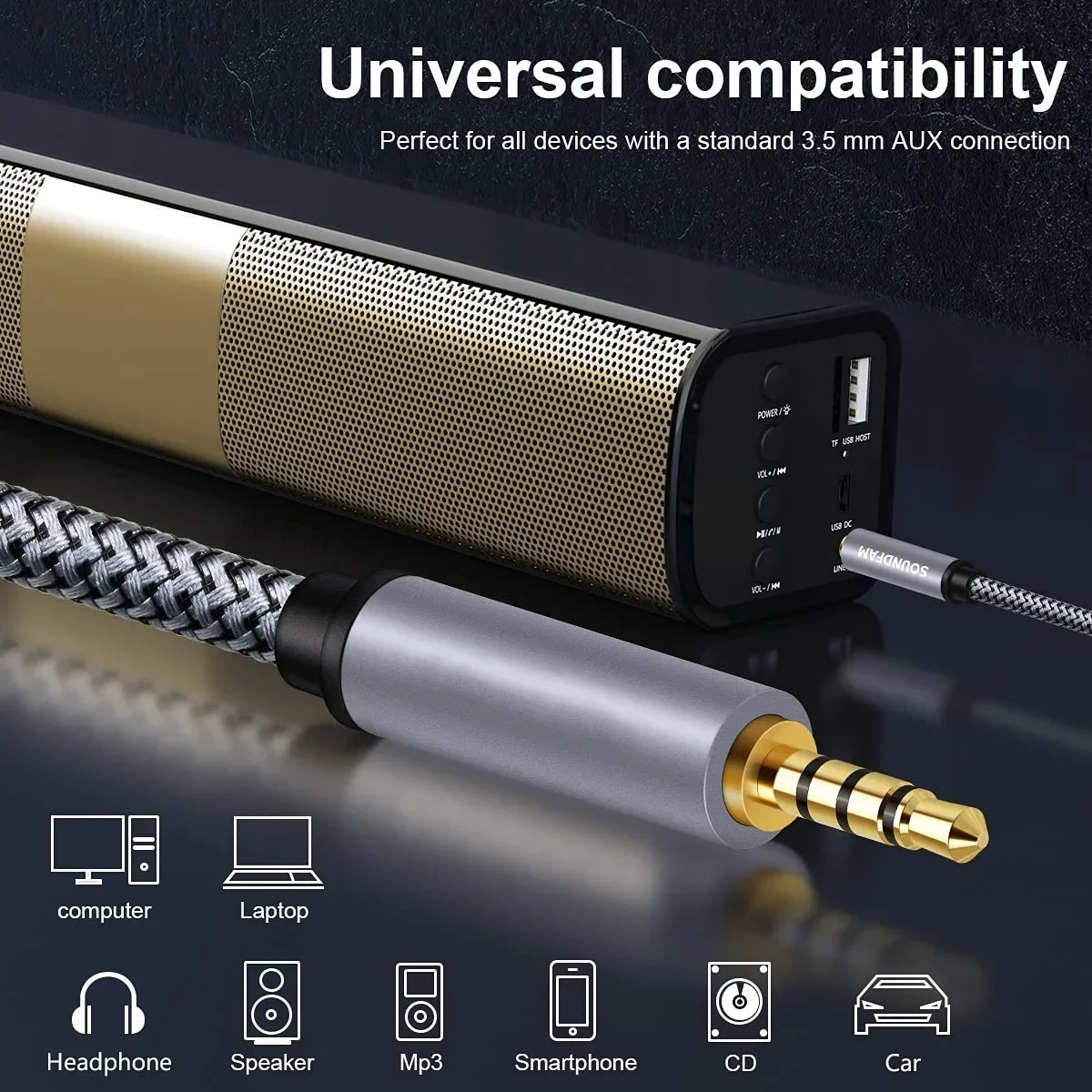 Premium 3.5mm Male-to-Male Stereo Audio Cable