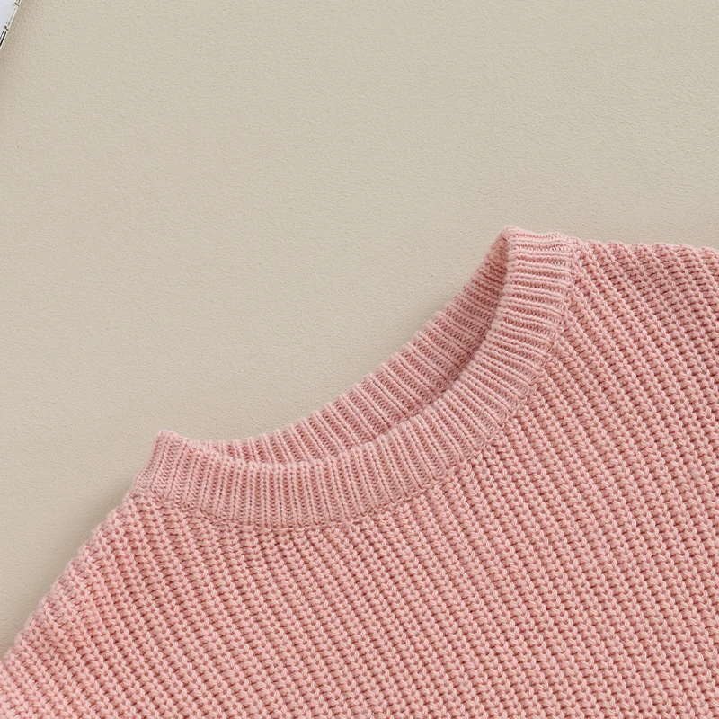 Toddler Baby Girls Sweater Cute Solid Color Ruffle Long Sleeve For Spring Autumn