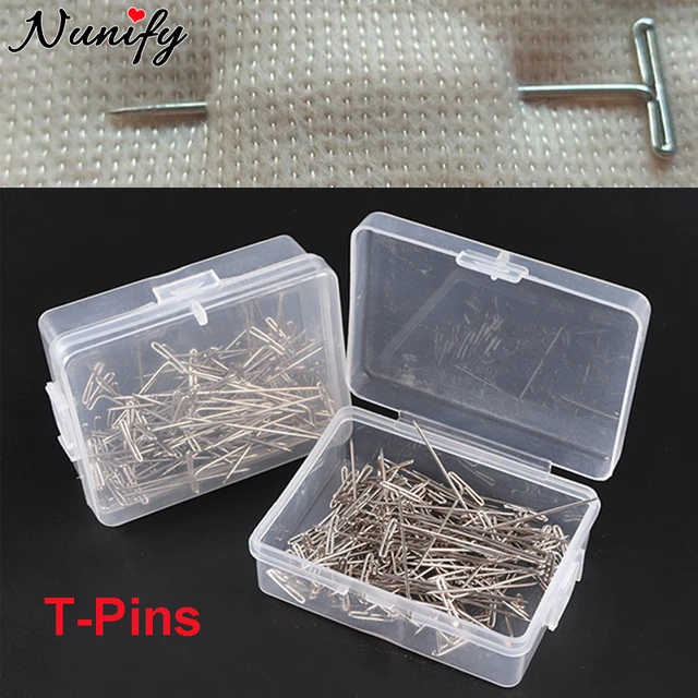 50/100Pcs T pins For Wigs Making 38mm Long T-pins Use On Foam Head Silver