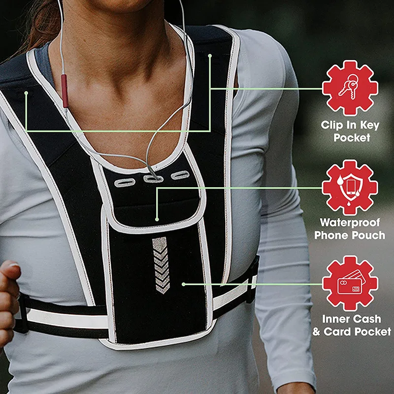 Reflective Vest Night Work Highlight Straps Running Security Reflective Vest Cycling High Visibility Safety Bag