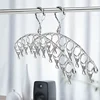 16/10 Clips Stainless Steel Clothes Drying Hanger Windproof Clothing Rack Socks Laundry Airer Underwear Socks Holders Organizer 6