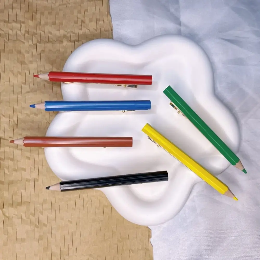 

6PCS/Set Writable Hairpins Trend Cool Colored Pencil Shaped Hair Clip Hairgrips Women/Men