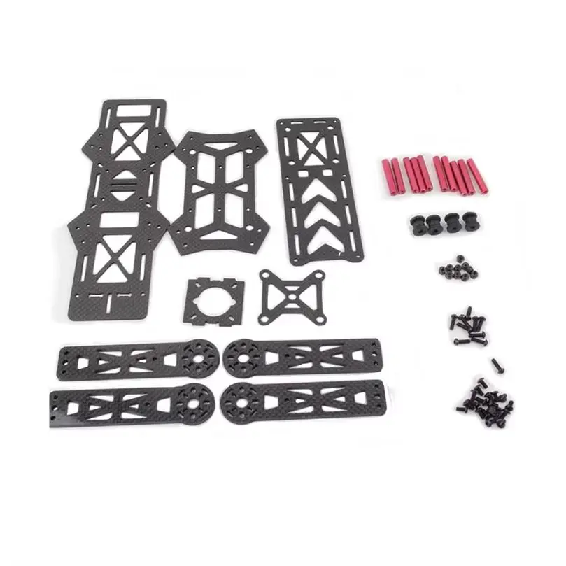 Kit cadre drone FPV 280mm QAV280 en fibre de carbone ou verre assemblé, prêt pour montage hélices 5-6 pouces.