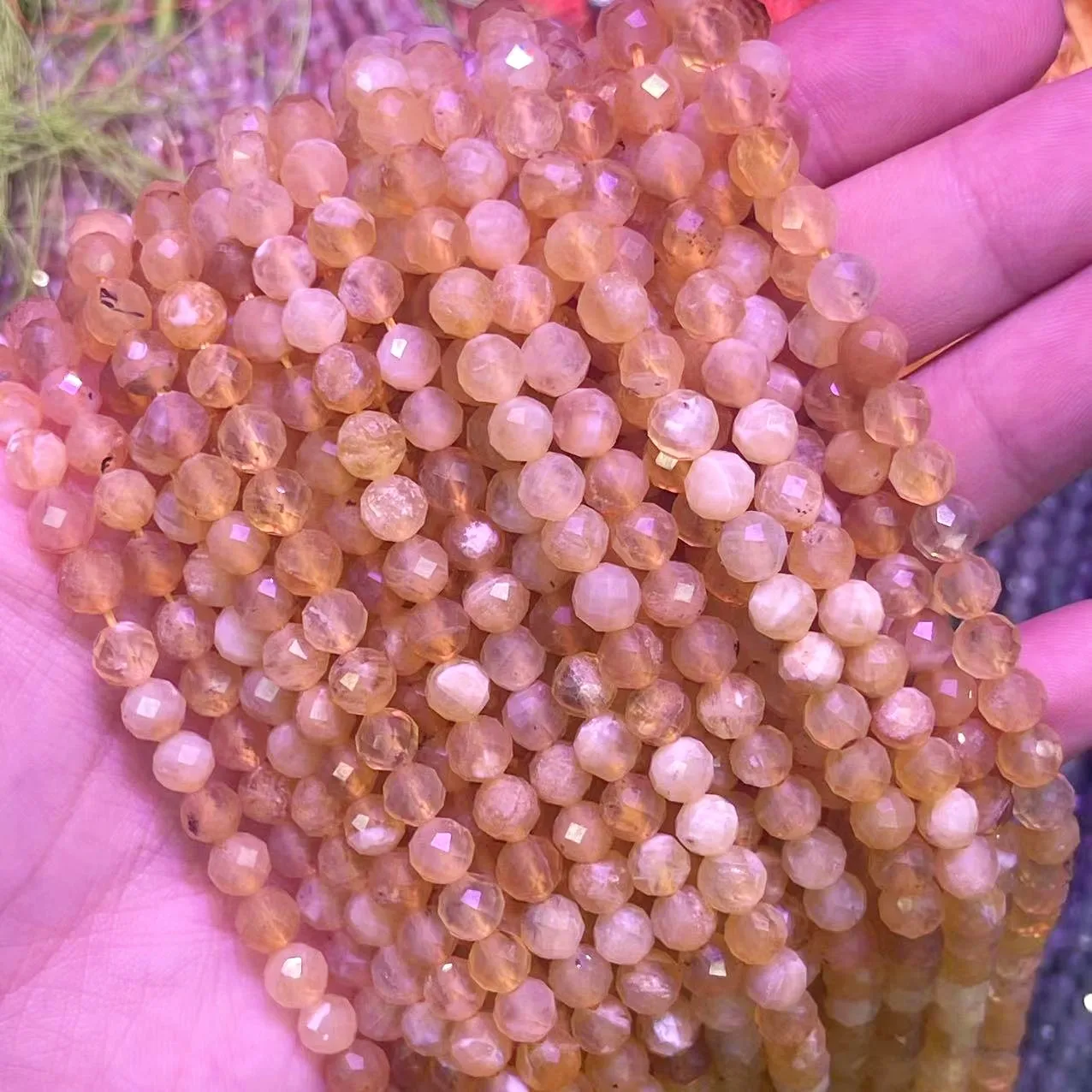 100% Natural Golden Yellow Opal Stone Beads 6/8/10mm High Quality Faceted Round Loose Opal Quartz Charm Bead DIY Jewelry