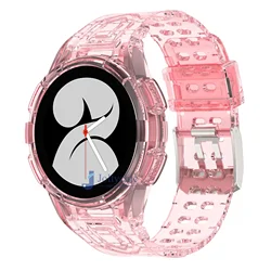 Transparent Silicone Sport Band with Protective Case - Galaxy 6 44mm (Tr Bink)