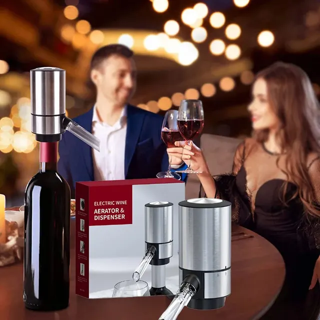 Decantador De Vino Eléctrico Recargable - Aireador Automático Con Bomba, Carga USB-C, Para Vino Tinto Y Blanco