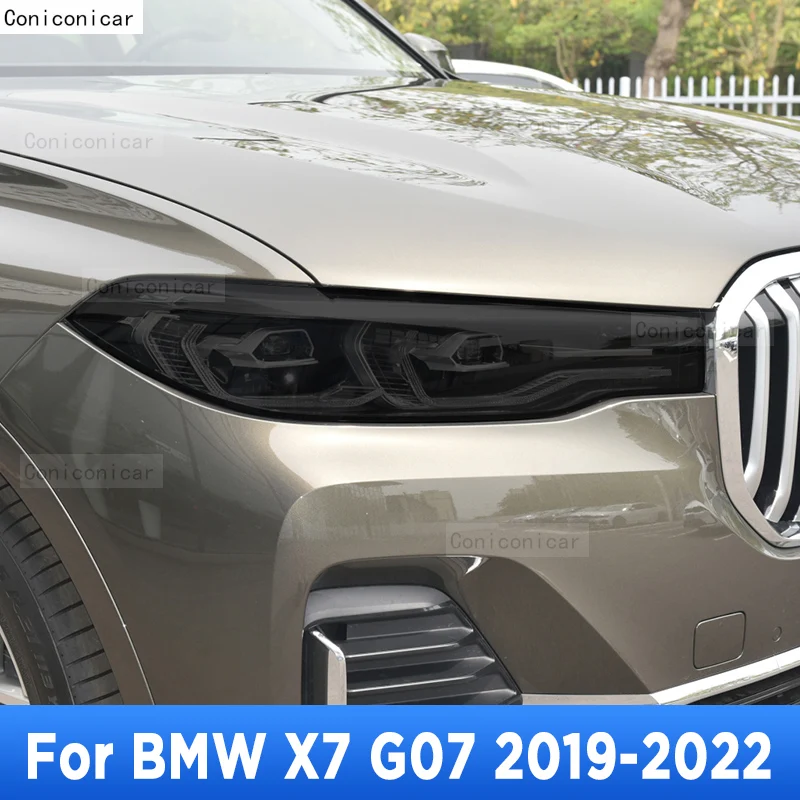 

For BMW X7 G07 2019-Present Car Headlight Tint Black Protective Film Vinyl Protection Transparent TPU Sticker 2 Pcs Accessories