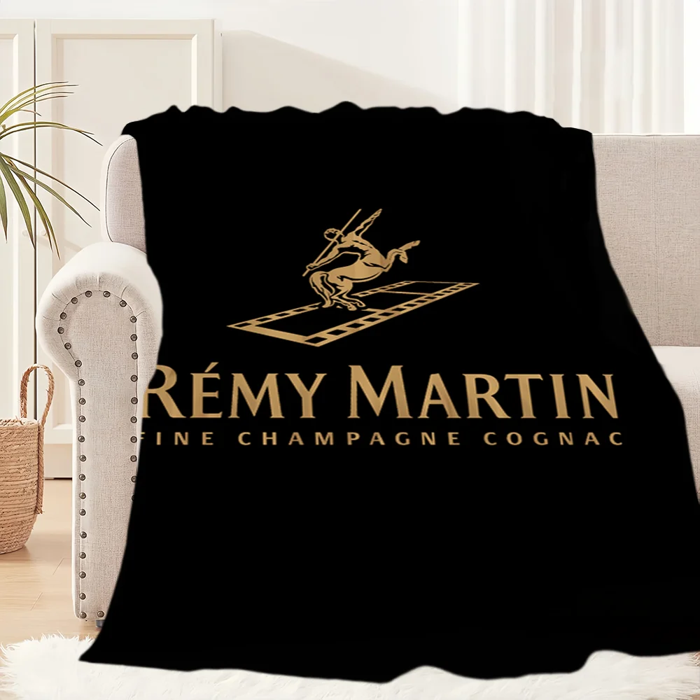 Logo French Cognac R-Remy M-Martin Blanket Plush Nap Sofa rug for Living Room Warm Office Bedroom Birthday Home Travel Kid Gifts 6