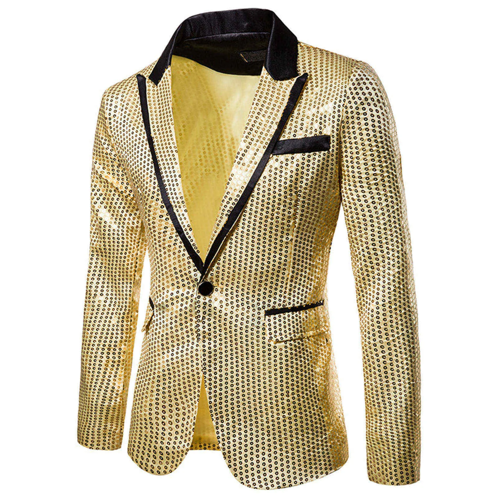 Shiny Shawl Collar Sequins Blazer Jacket for Men Night Club Party Graduation Men Suit Blazer Homme Costume Stage Wear for Singer 2