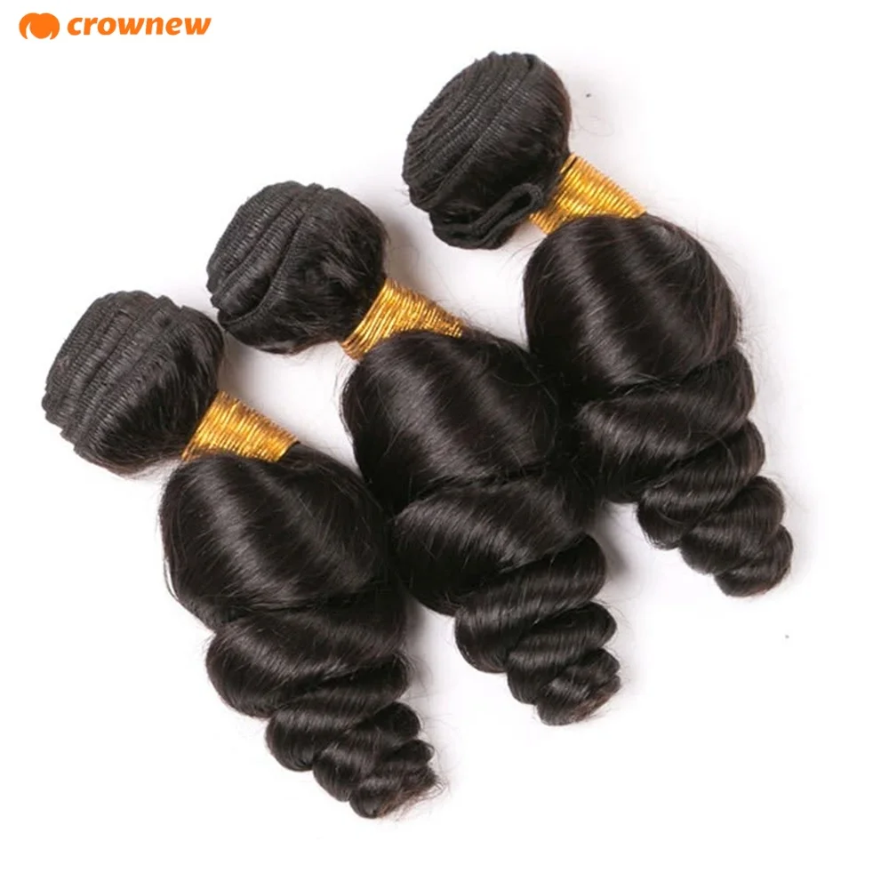 100% Real Human Hair Loose Wave Human Hair Bundles Unprocessed Human Hair Wavy Doule Drawn Bundles Extensions 100G/Bundle 2