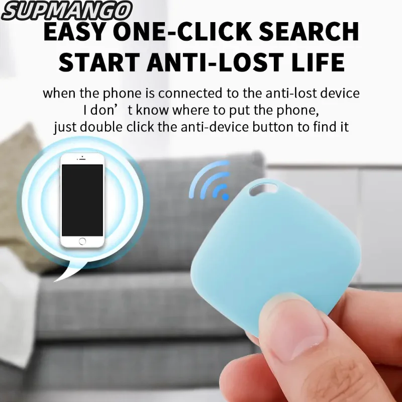 Mini Bluetooth 5.0 Tracker AntiLost Device Round Pet Kids Bag Wallet Tracking Smart Finder Locator Anti Lost Tracker Anti Lose Tracker Item Locator Anti Lost Locator