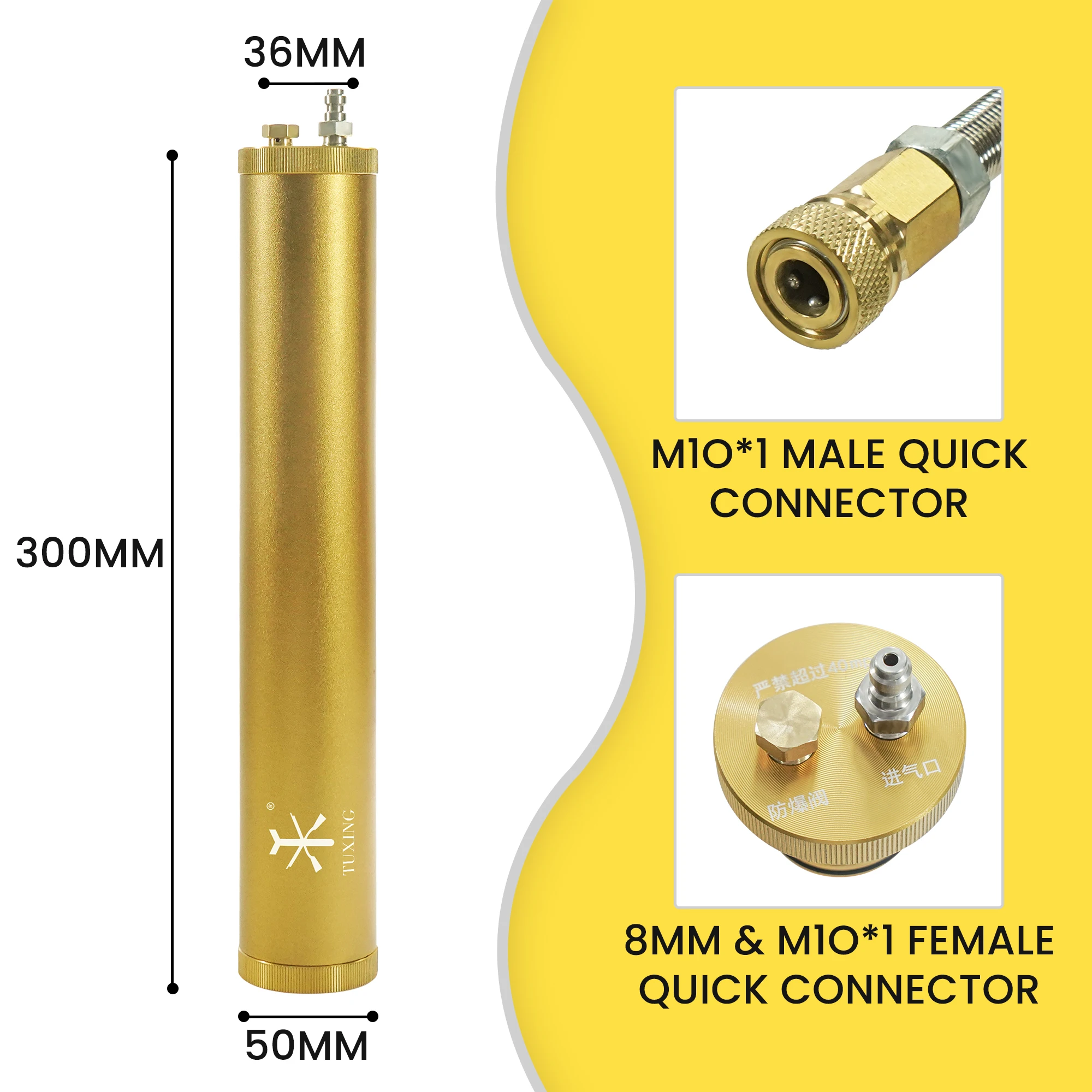 TUXING 300Bar Compressor Oil Water Filter Separator Purify Air Oil Stains for 4500Psi Diving Equipment L350mm*OD49mm*ID36mm hand pump filter elements