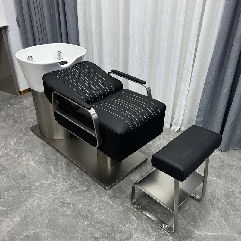 

Barber Shop Hair Wash Shampoo Bed Head Spa Lounge Comfort Shampoo Chairs Massage Shower Sink Cama De Champu Beauty Furniture WT