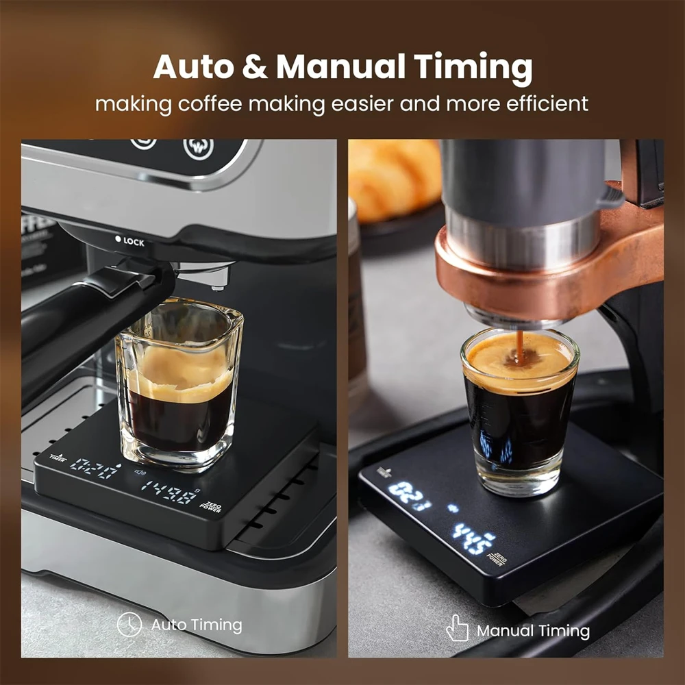 ميزان رقمي دقيق للقهوة مع مؤقت USB