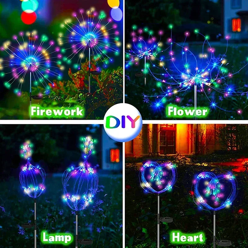 90/120LEDs Solar Garden Lights Solar Firework Lights Outdoor for Pathway Party Wedding Decorative Christmas solar lights garden light solar decoration light