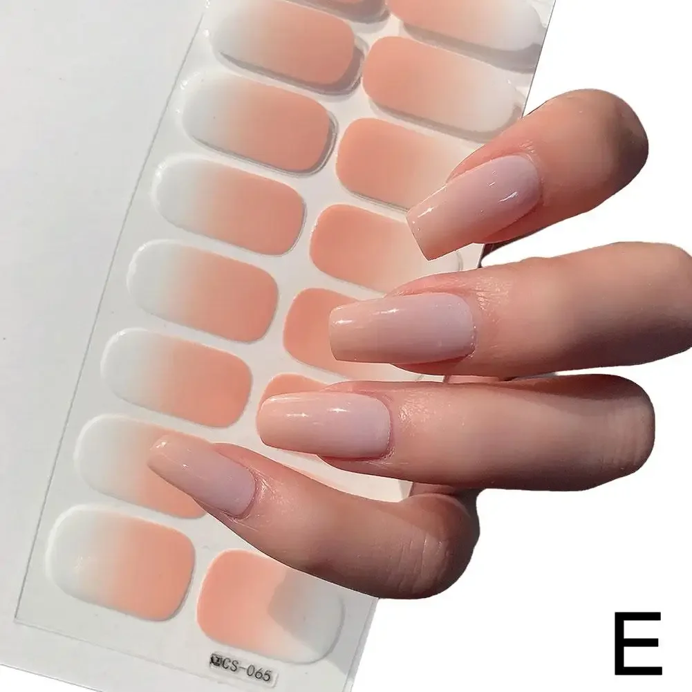 Pegatinas de uñas de gel semicuradas Puntas de uñas semihorneadas de color sólido Uñas con protección UV completa Necesita calcomanías Lámpara de pasta N0R7