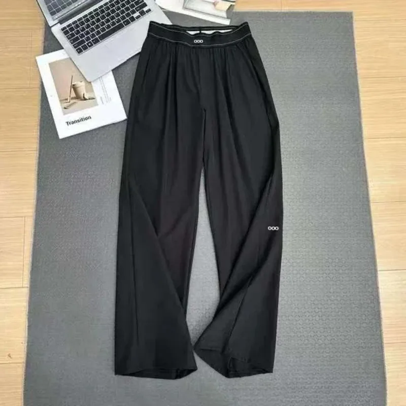 Pantalon décontracté ample pour femme 2026 – Taille haute, léger, respirant, coupe droite, jambe large, idéal pour le yoga et la détente estivale