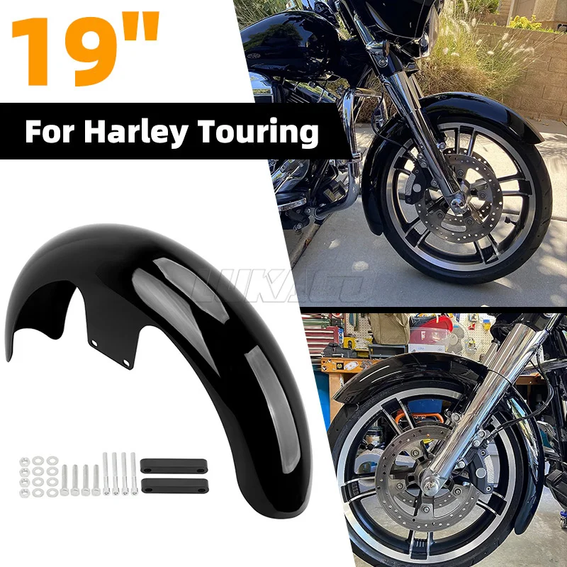 21" Wrap Front Fender In Vivid Black For Harley Touring Models & Custom Baggers