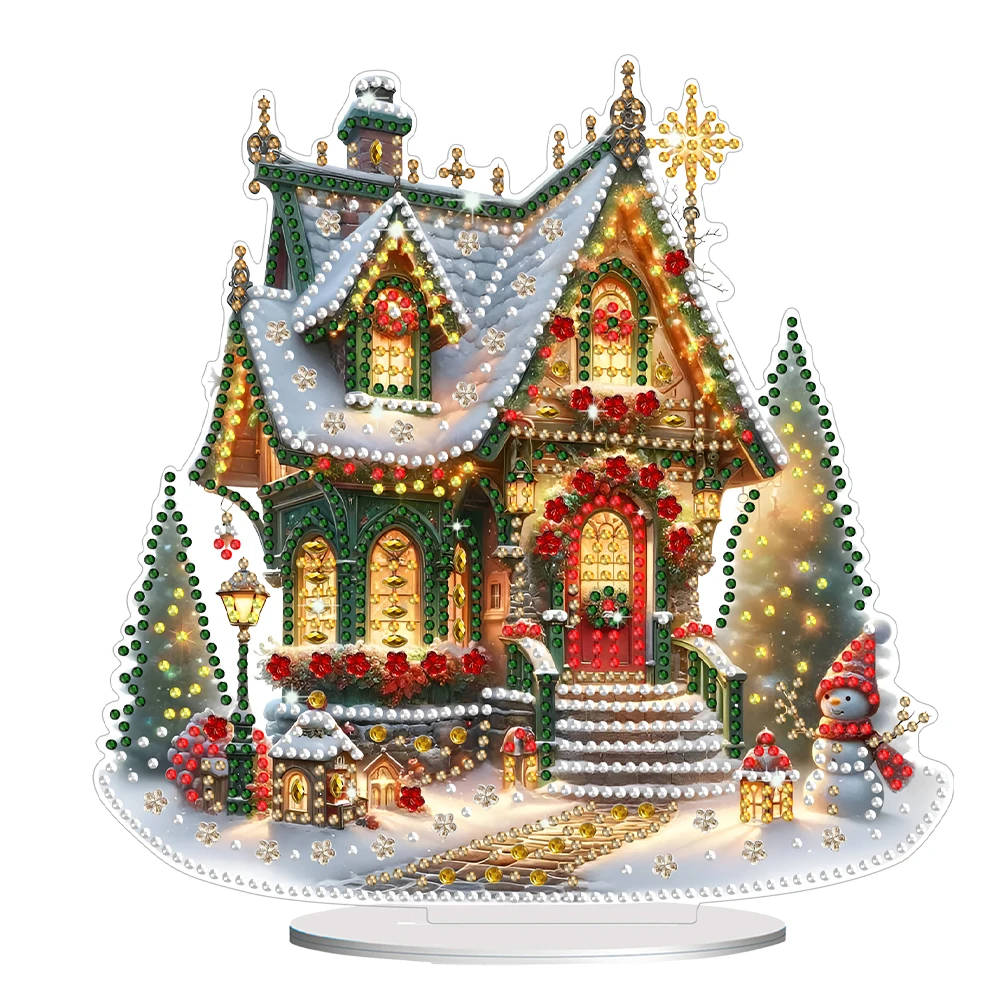 Acrylic Christmas House Diamond Painting Ornament Kit