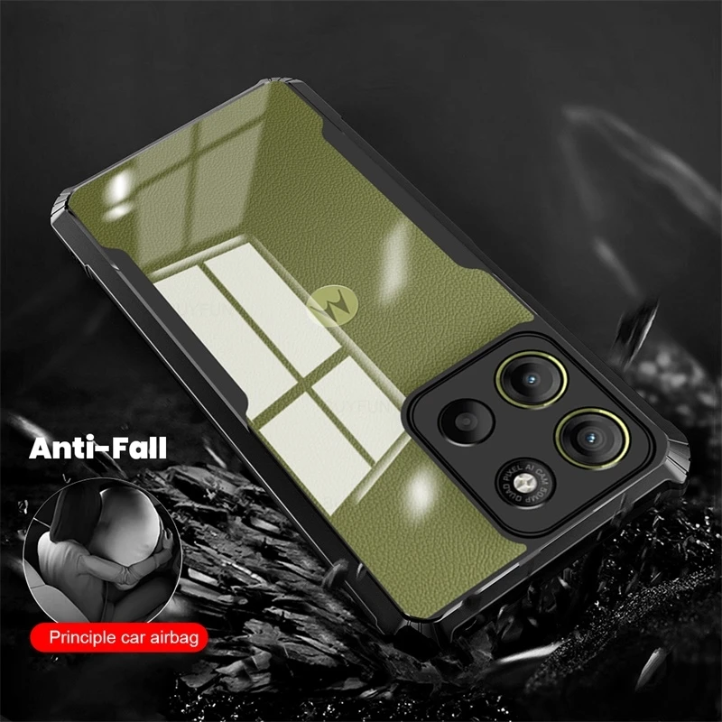 Clear Acrylic Shockproof Case with Magnetic Holder Ring and Enhanced Protection