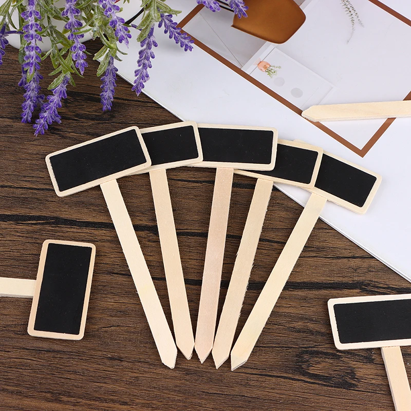 10PcsMiniWoodenBlackboardPlantLabelsChalkboardMarkersForFlower