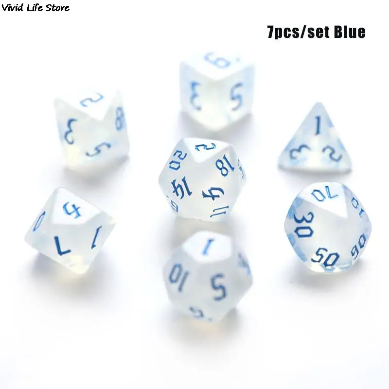 Enchanting Iridescent Glitter Polyhedral Dice Set