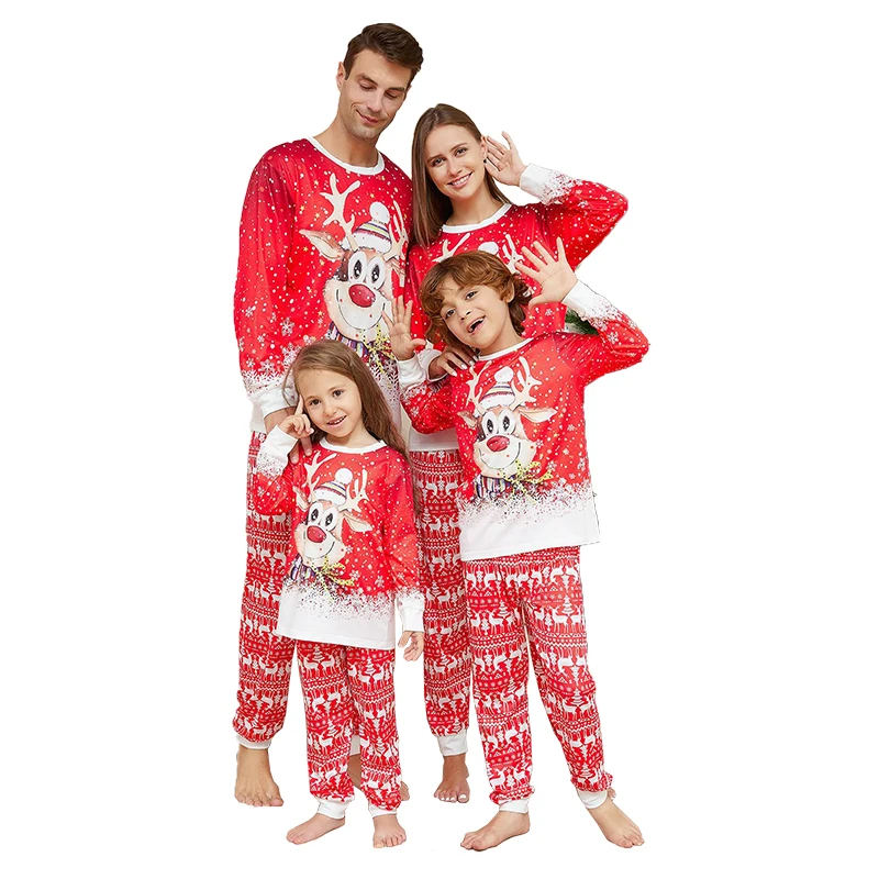 thumbnail image 1 of Conjunto de pijamas navideños familiares a juego 2024, ropa de Navidad para padre, madre e hijos, pijamas para mamá e hija, ropa de dormir para hijo, 1 of 5