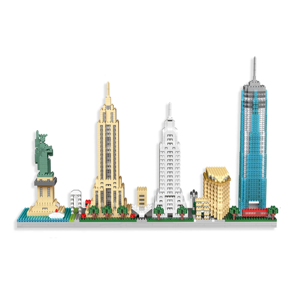 

New York Skyline Exquisite Building Block Sets-Architectural Masterpieces Creative Decor Fun Puzzle Micro Bricks Perfect Gift