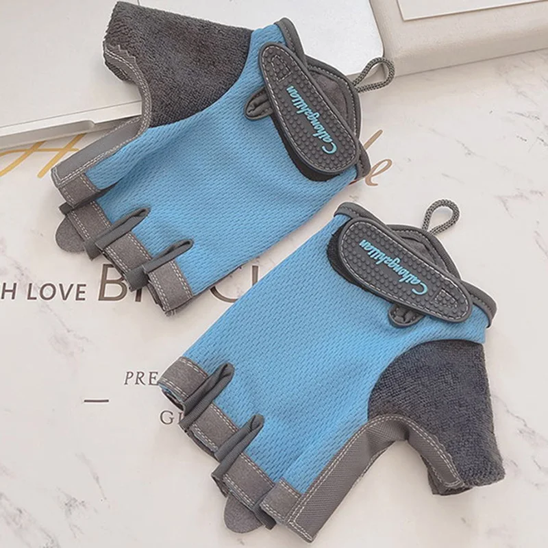Men Women Summer Equipment Training Yoga Half Finger Ice Silk Letter Mitten Gym Fitness Non Slip Sport Bicycle Cycling Glove N23 2