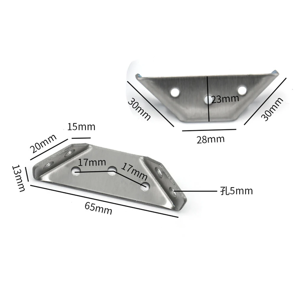 4PCS Stainless Steel Angle Corner Brackets Fasteners Connector Protector Supporting Furniture Hardware