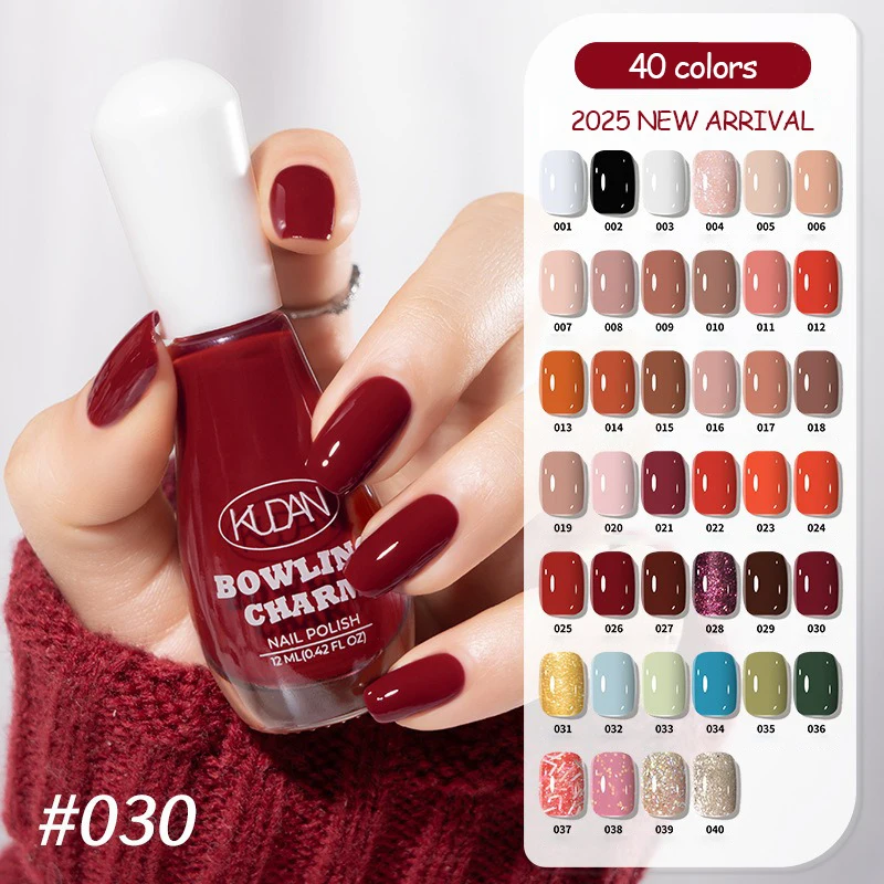 40 Colors Nail Polish for Summer Water-based Quick Drying Tearable Nail Art Semipermanent Monochrome No Baking Lamp Varnish nail polish
