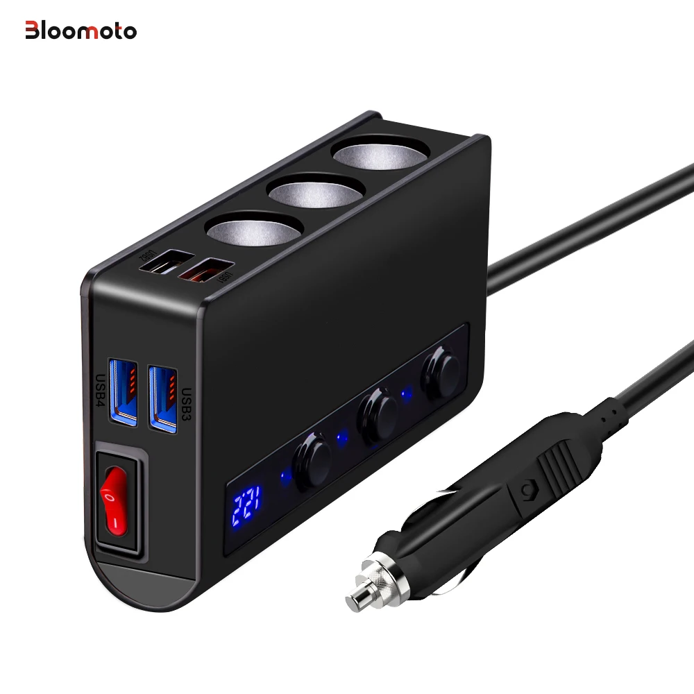 

Bloomoto Quick Charge 3.0 Cigar Lighter Charger With USB Ports Fast Lighter Charger Type-C USB Car Fast Charger Cigar Jack