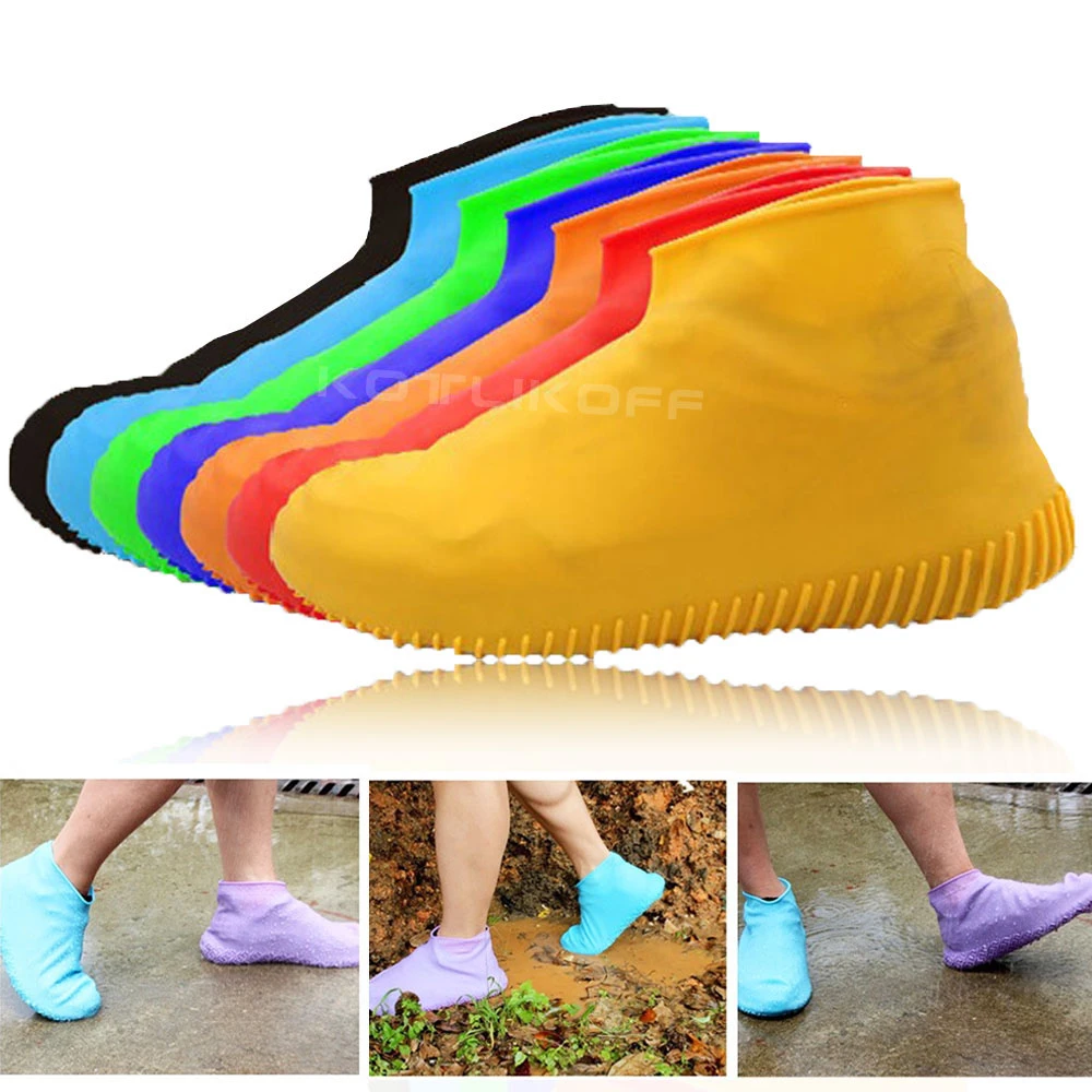 Silicone Overshoes Reusable Waterproof Rainproof Shoes Covers Rain ...