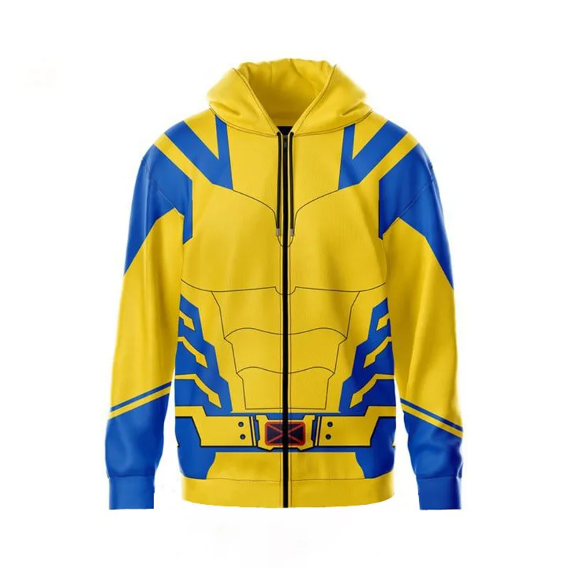 thumbnail image 1 of Disfraz de Lobezno Deadpool para hombre, sudadera con estampado 3D, chaqueta con cremallera, novedad de Cosplay de Halloween, 2024, 1 of 4