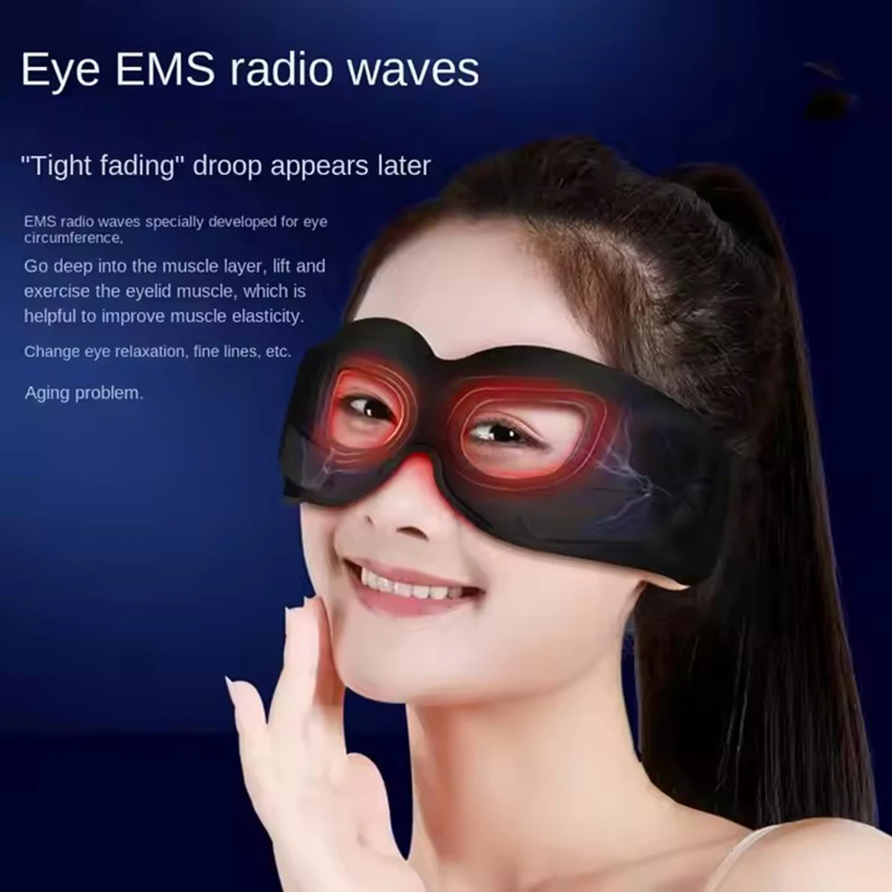 Microcurrent Hot Compress Ems Eye Massager Dark Circle Removal Massage Beautiful Eyes Anti Wrinkles Facial Eye Heated Massager