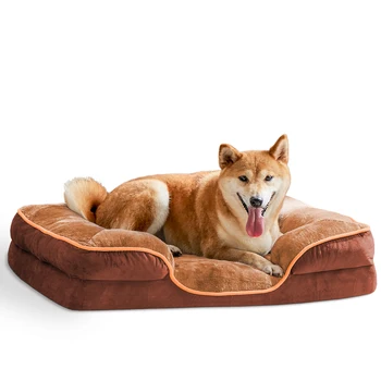 Memory Foam Pet Bed For Small Dogs & Cats With Washable Removable Cover Non-Slip Base Waterproof Liner 1