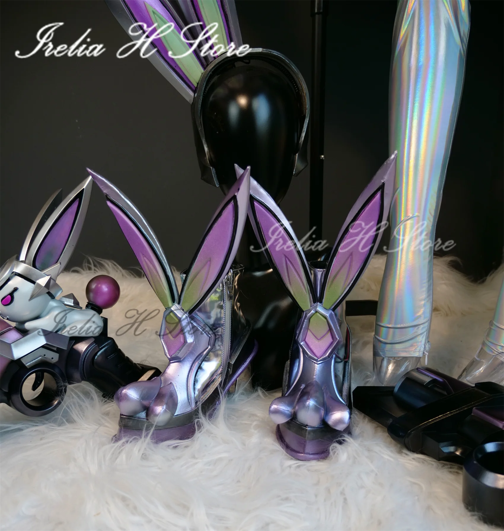 

Магазин Irelia H размер на заказ, ботинки LOL Battle Bunny Miss Fortune guns, подсвеченные ботинки для косплея высокого качества