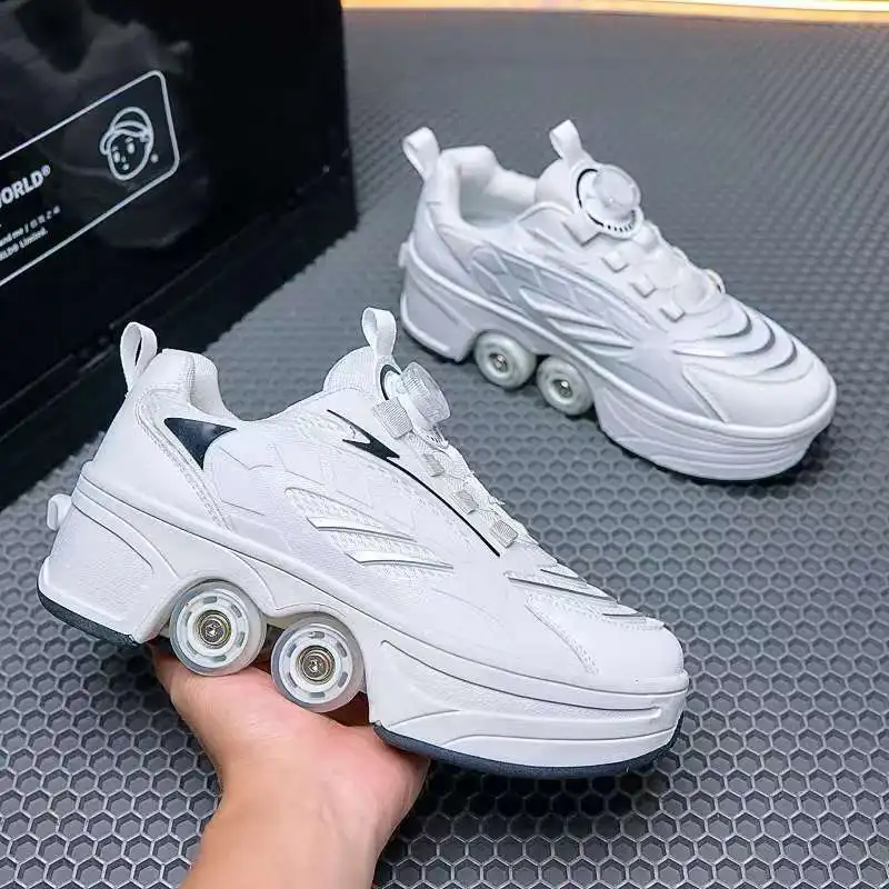 New large four-wheel retractable roller skates, perfect for outdoor sports and leisure activities. A great gift!