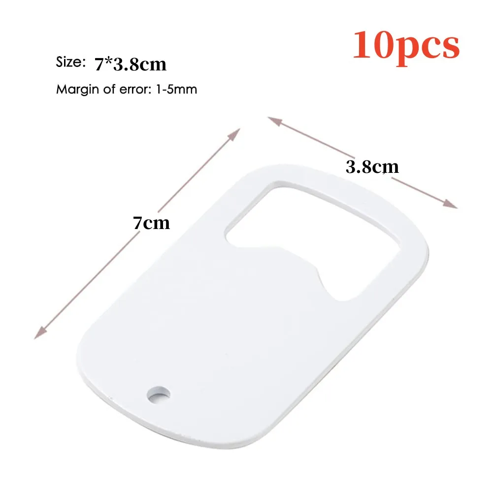 10Pcs/Set Sublimation Bottle Opener Stainless Steel Blank Beer Bottle Opener Gifts Kitchen Restaurant Bar Tool Bottle Opener